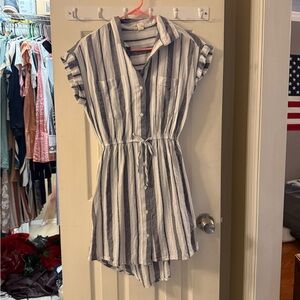 Striped Button-Up Romper